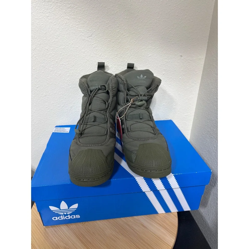 Adidas Kids 5.5 Superstar Boot J Olive Strata Green PrimaLoft Insulated IG2561